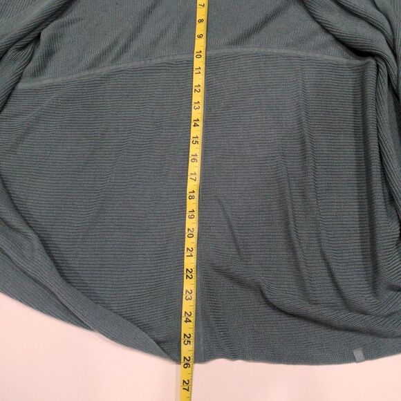 Lululemon Womens Cashlu Knit Textured Wrap Cape Cardigan Size S Teal Athleisure - Picture 6 of 7